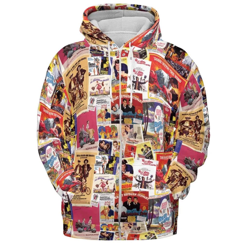 Hollywood Classics Collage All-over Print Hoodie - 3