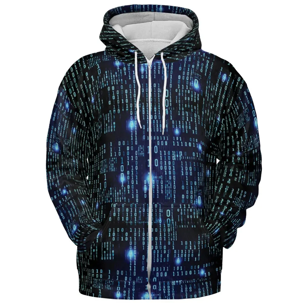 Binary Vibes All-over Print Hoodie - 3