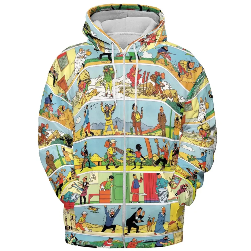 The Story Of Tintin All-over Print Hoodie - 3