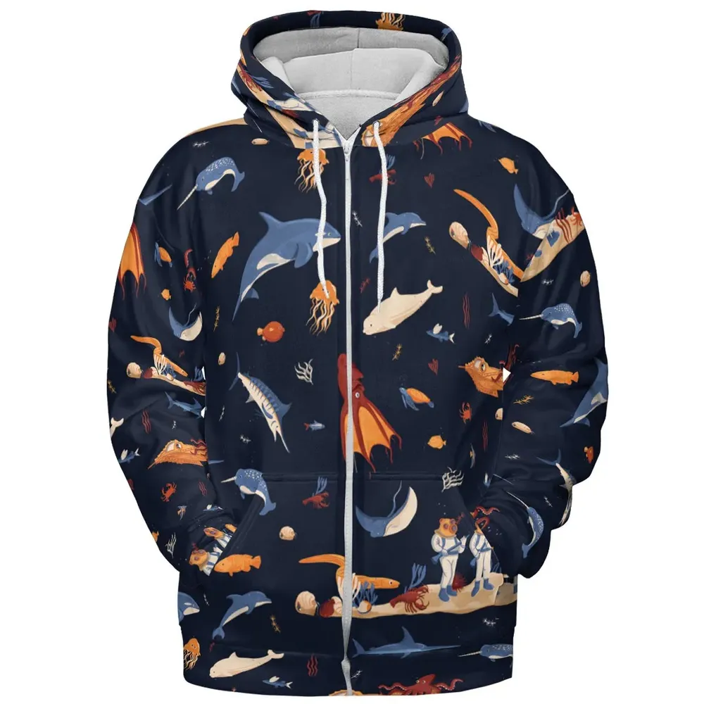 Around The Word Under The Sea All-over Print Hoodie - 3