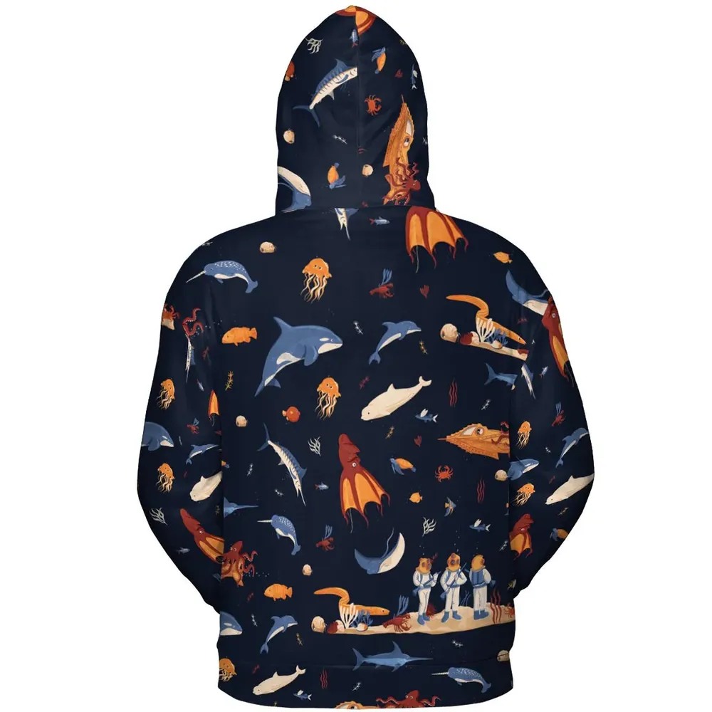 Around The Word Under The Sea All-over Print Hoodie - 4