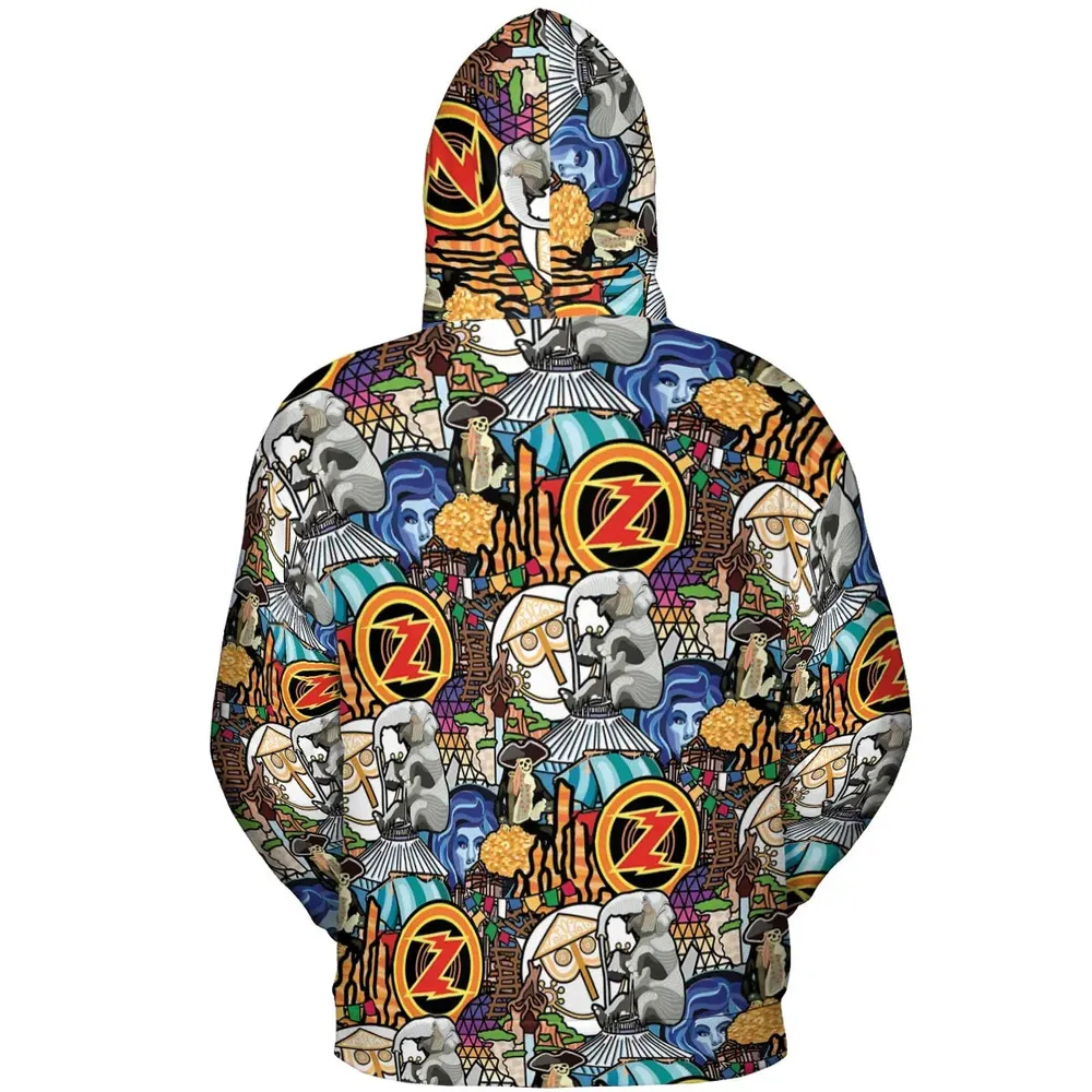 Ride Icon Collage All-over Print Hoodie - 4