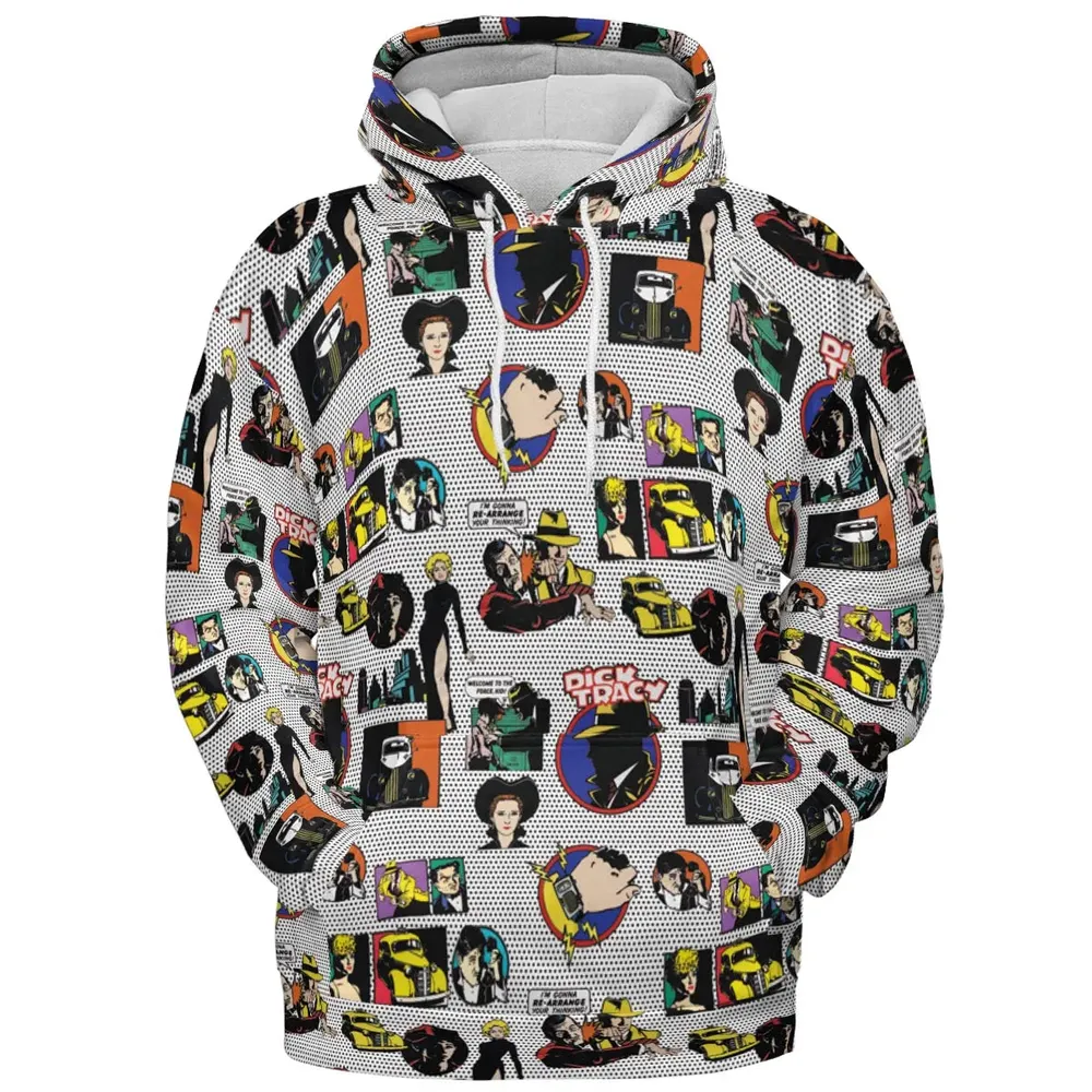 Vintage 90s Dick Tracy All-over Print Hoodie - 2