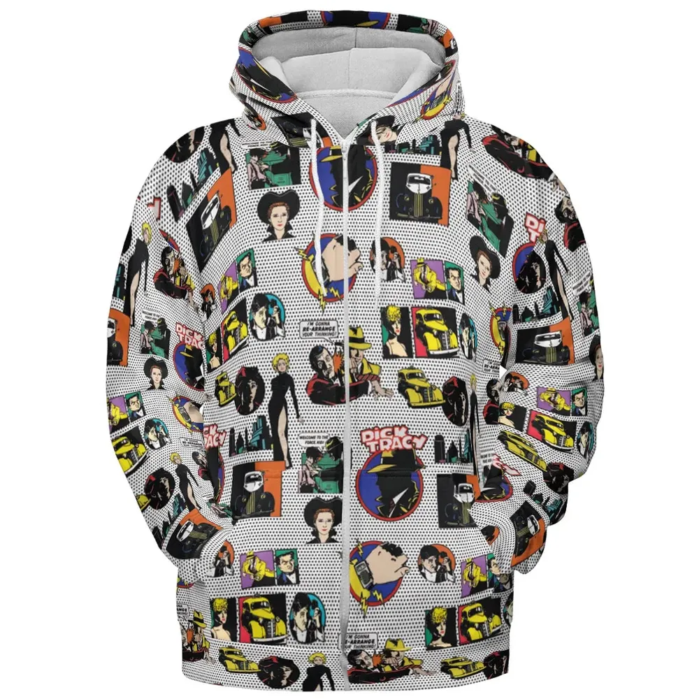 Vintage 90s Dick Tracy All-over Print Hoodie - 3