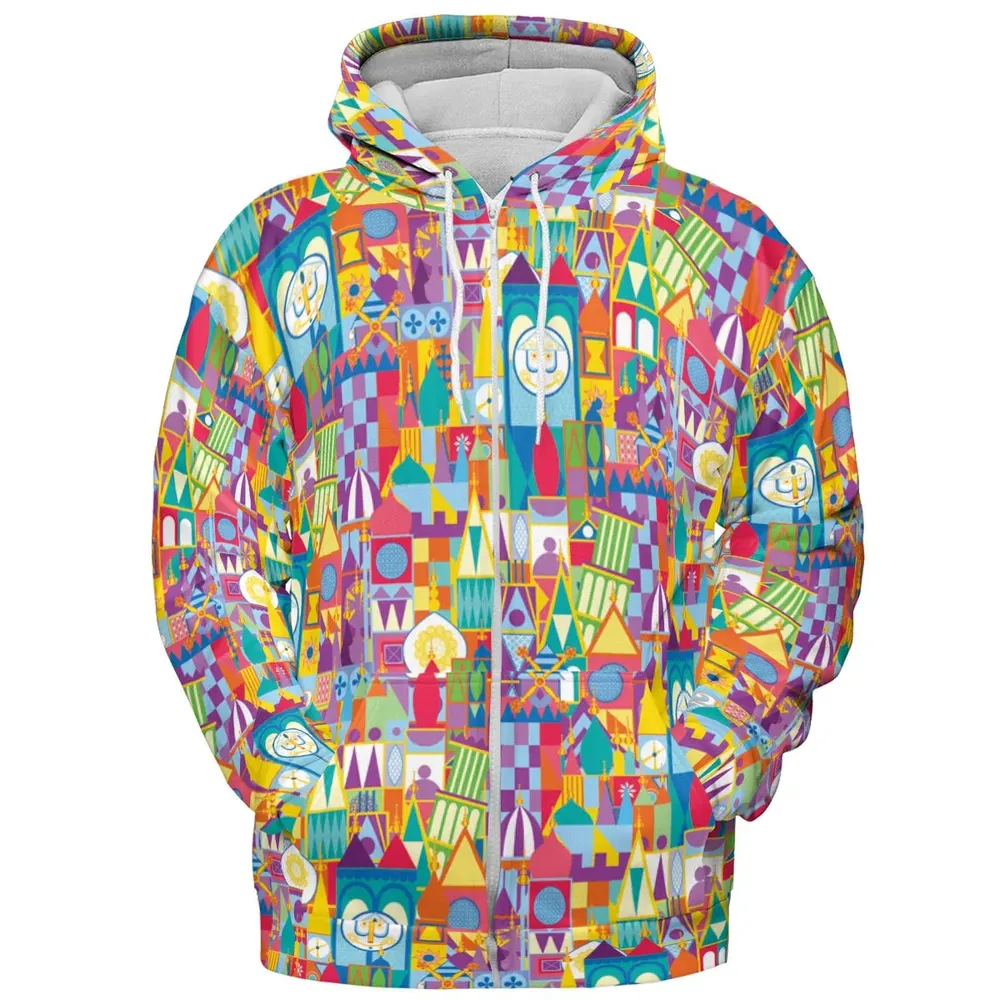 It's a Small World All-over Print Hoodie - 3