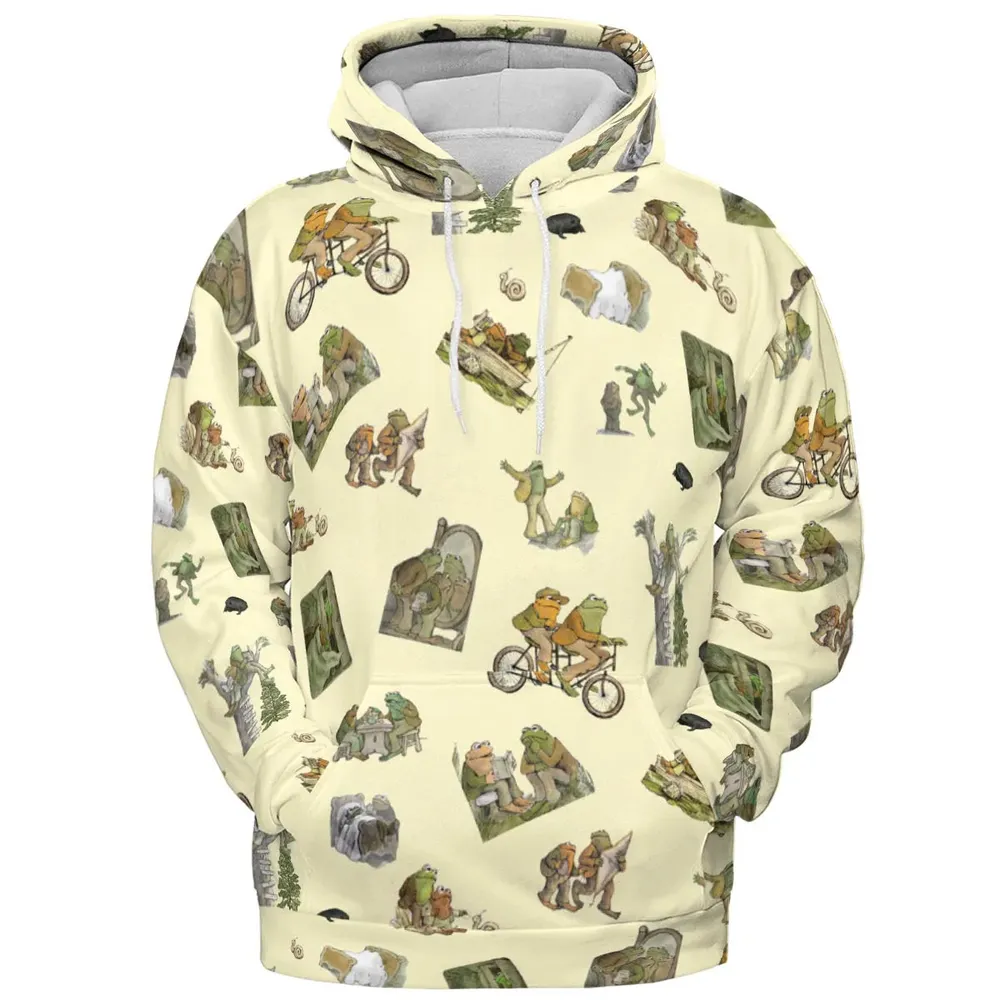 Frog and Toad Pattern All-over Print Hoodie - 2