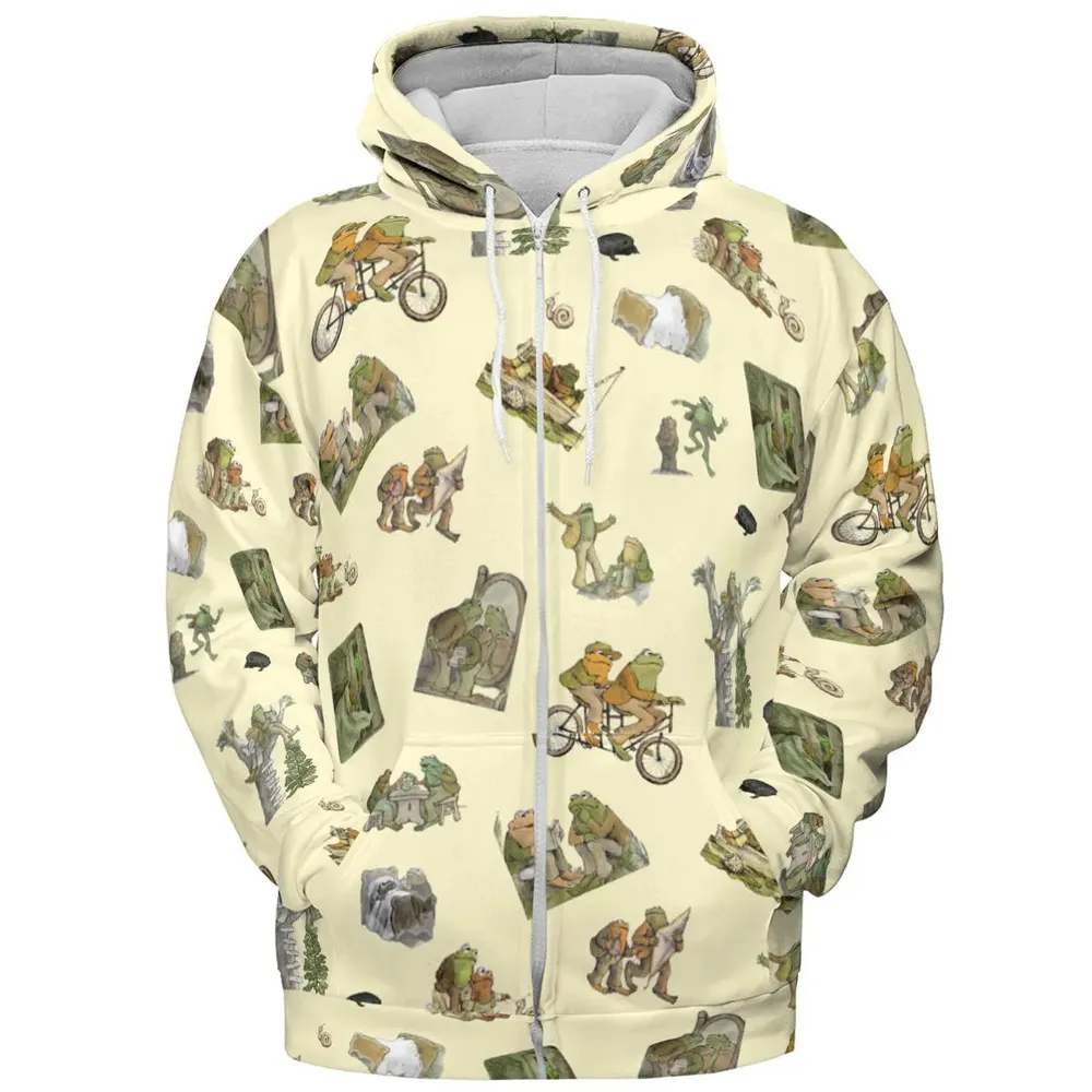 Frog and Toad Pattern All-over Print Hoodie - 3