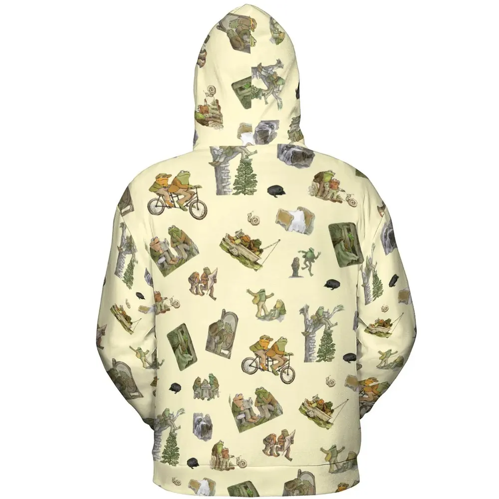 Frog and Toad Pattern All-over Print Hoodie - 4