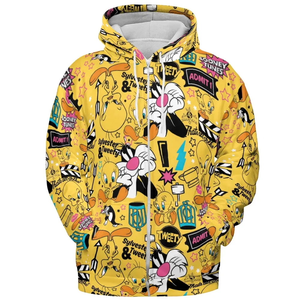 Cartoon Drip Looney Tunes All-over Print Hoodie - 3