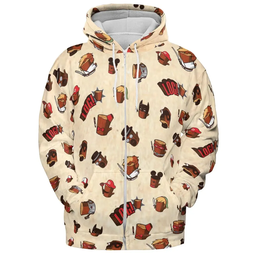 Pop Culture Characters Logs  Ren & Stimpy All-over Print Hoodie - 3