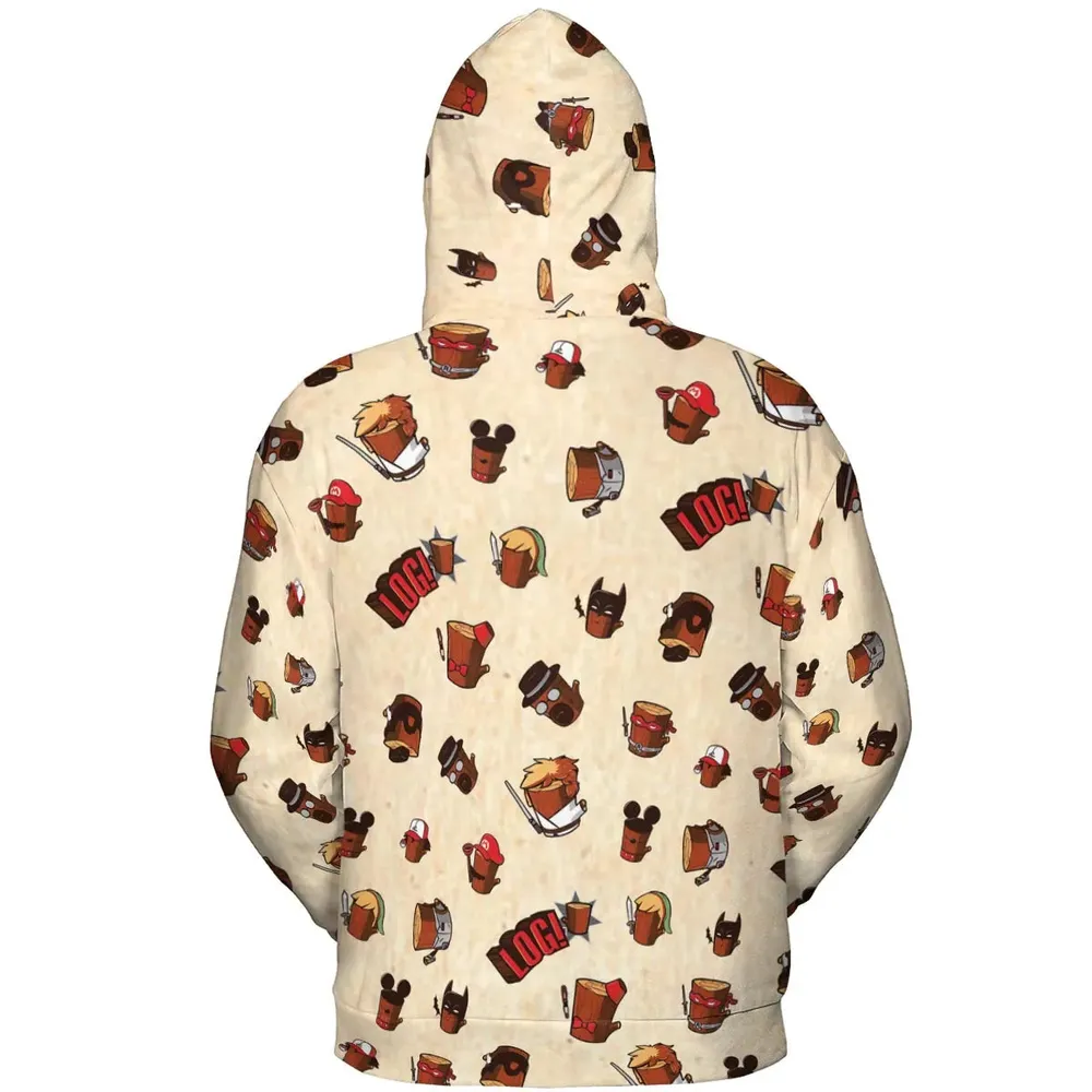 Pop Culture Characters Logs  Ren & Stimpy All-over Print Hoodie - 4