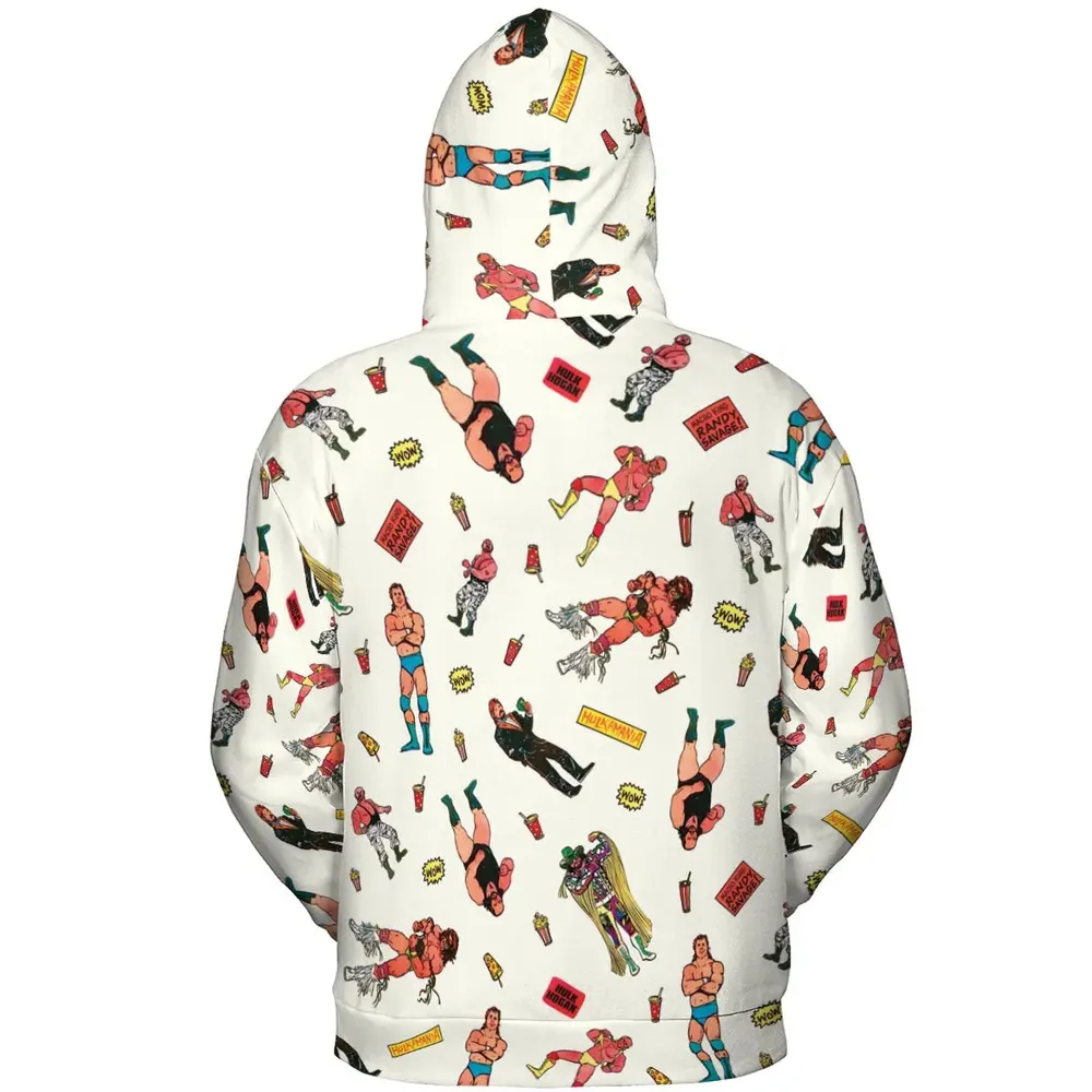 Wrestling Superstars Hulk Hogan Macho Man Logos All-over Print Hoodie - 4
