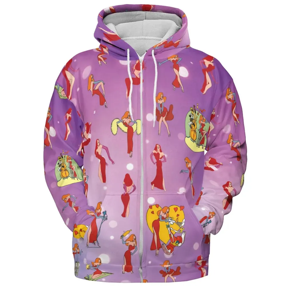 Red Hot Jessica Rabbit Who Framed Roger Rabbit All-over Print Hoodie - 3