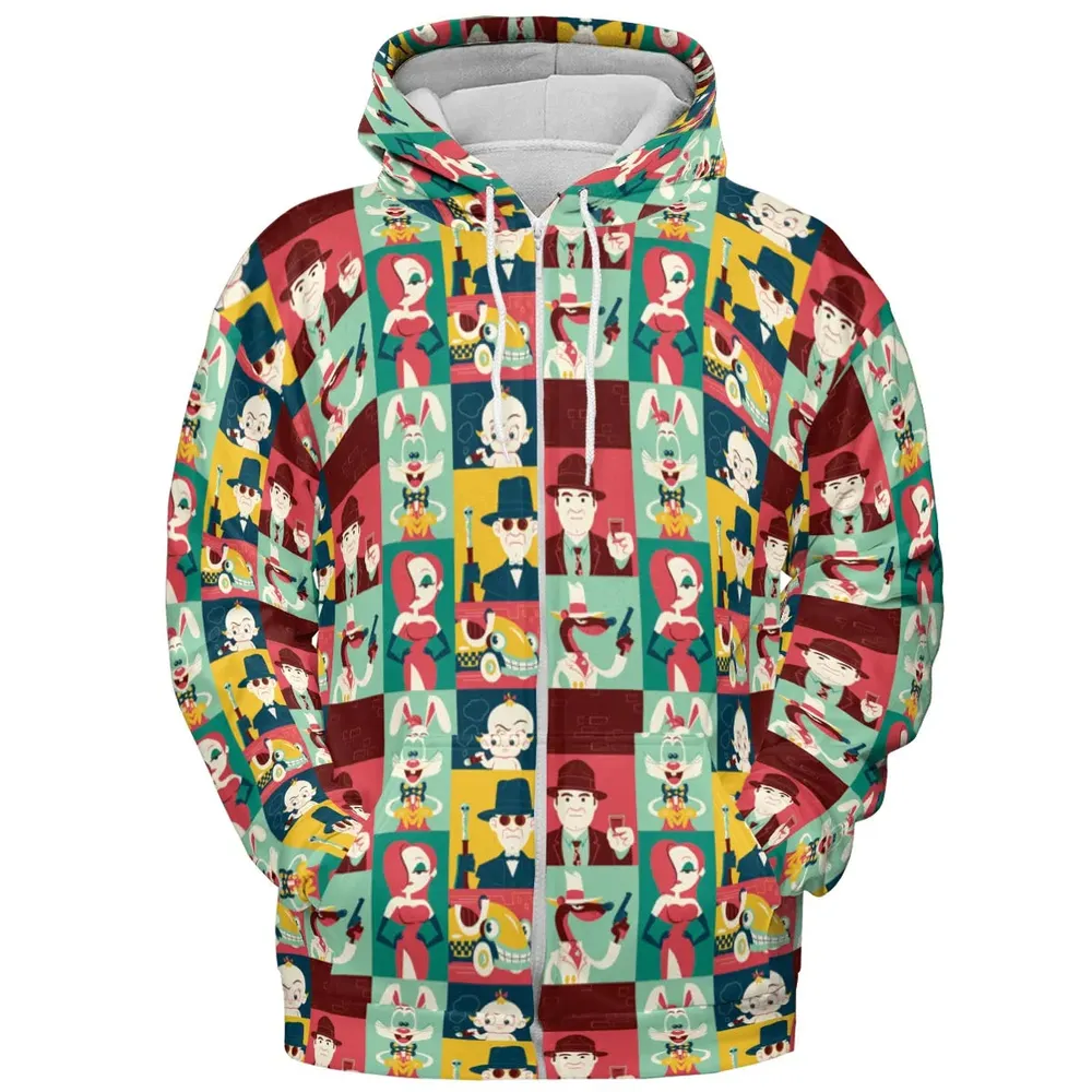 Toontown Threads Who Framed Roger Rabbit All-over Print Hoodie - 3