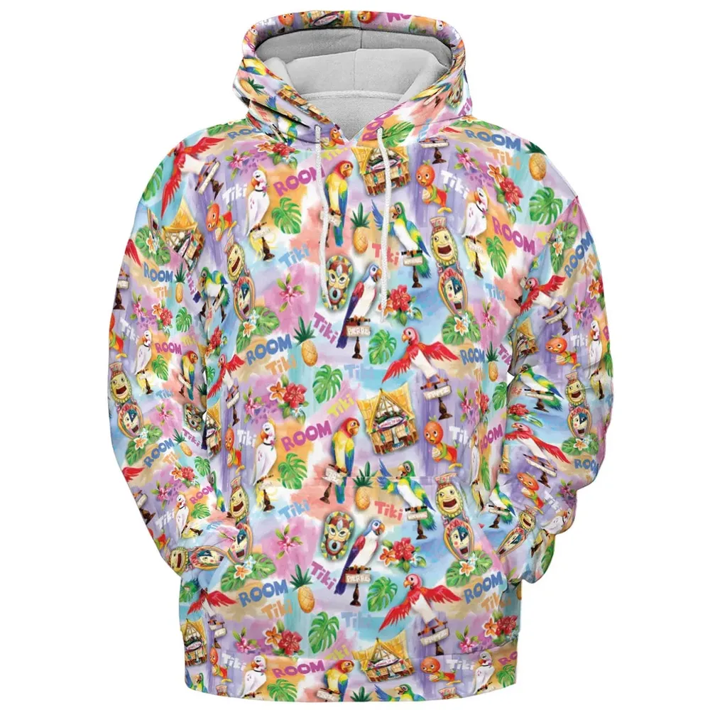 Tiki Room With Orange Bird All-over Print Hoodie - 2
