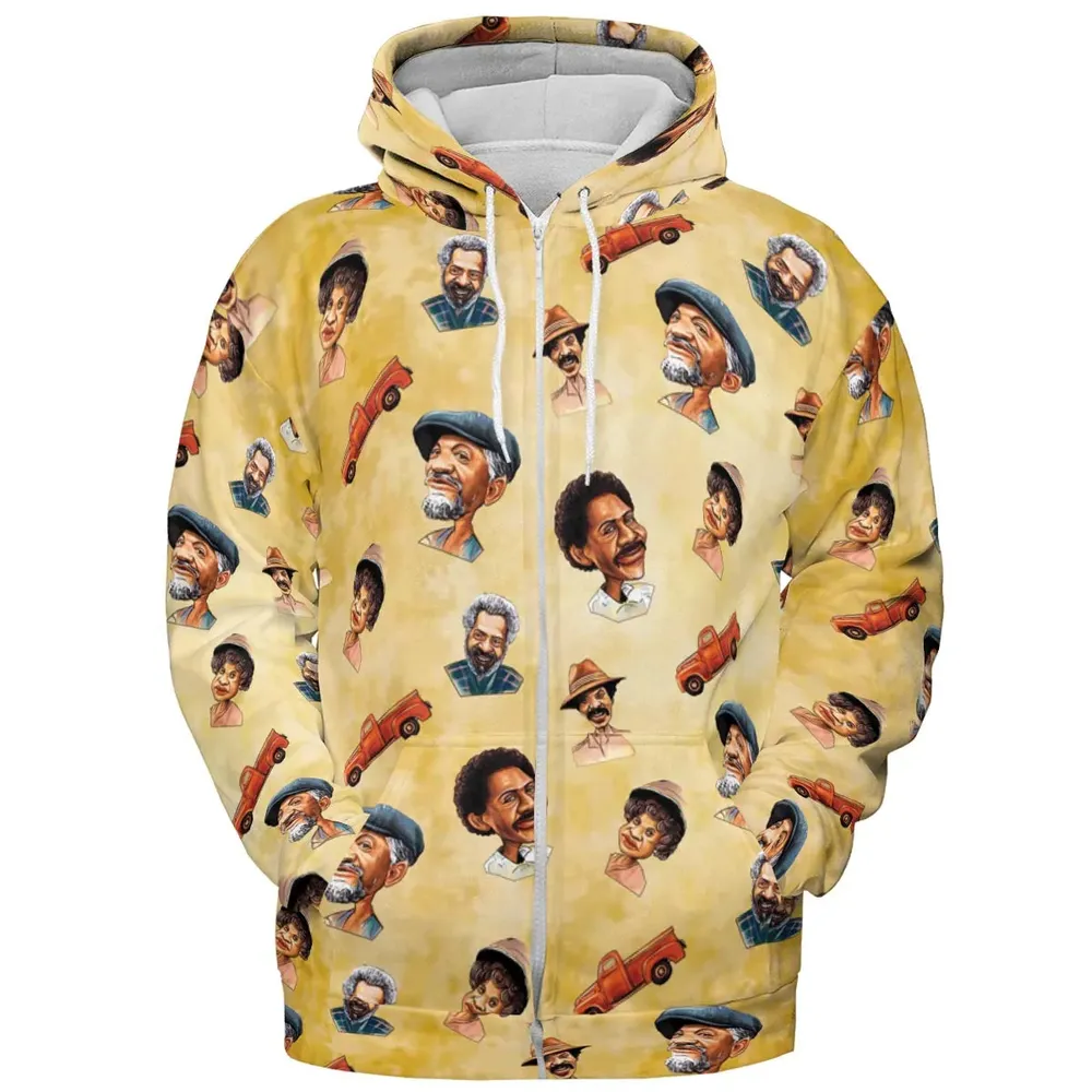 Sanford and Son Characters All-over Print Hoodie - 3