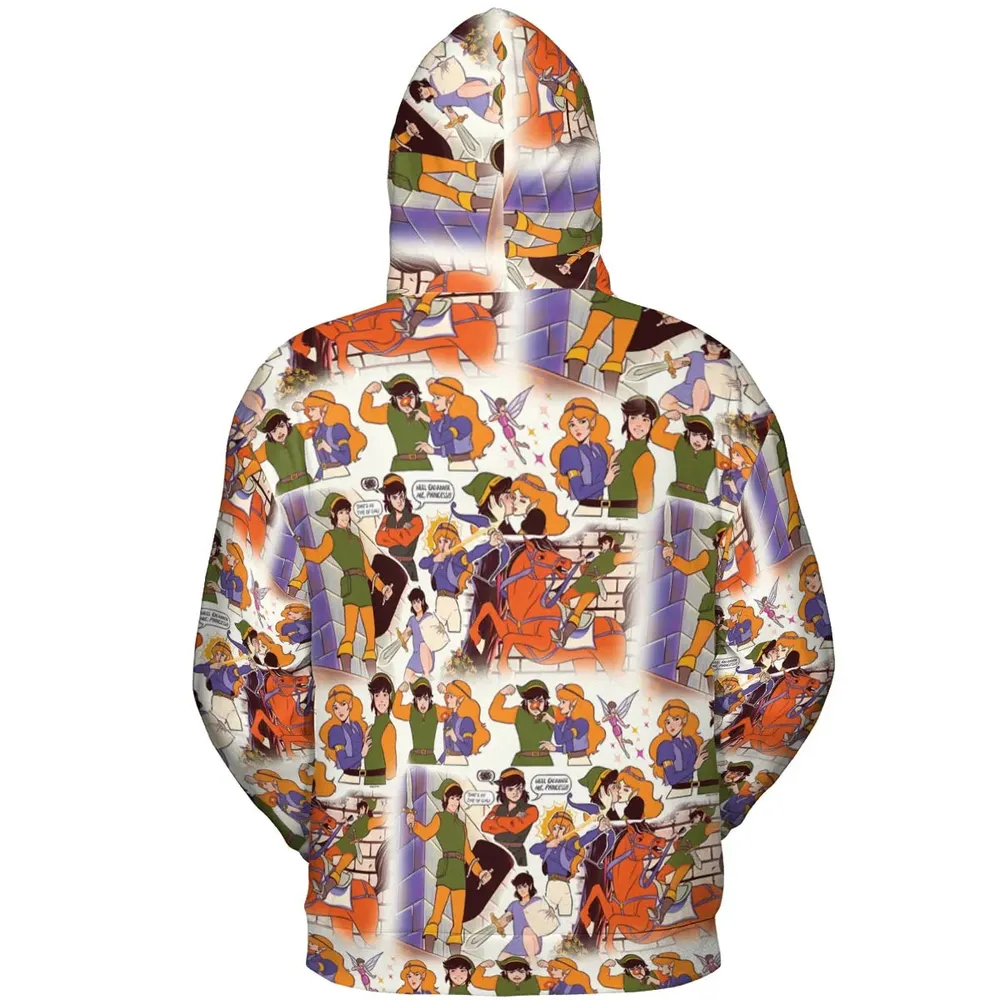 Link And Princess Zelda The Legend Of Zelda Animated All-over Print Hoodie - 4