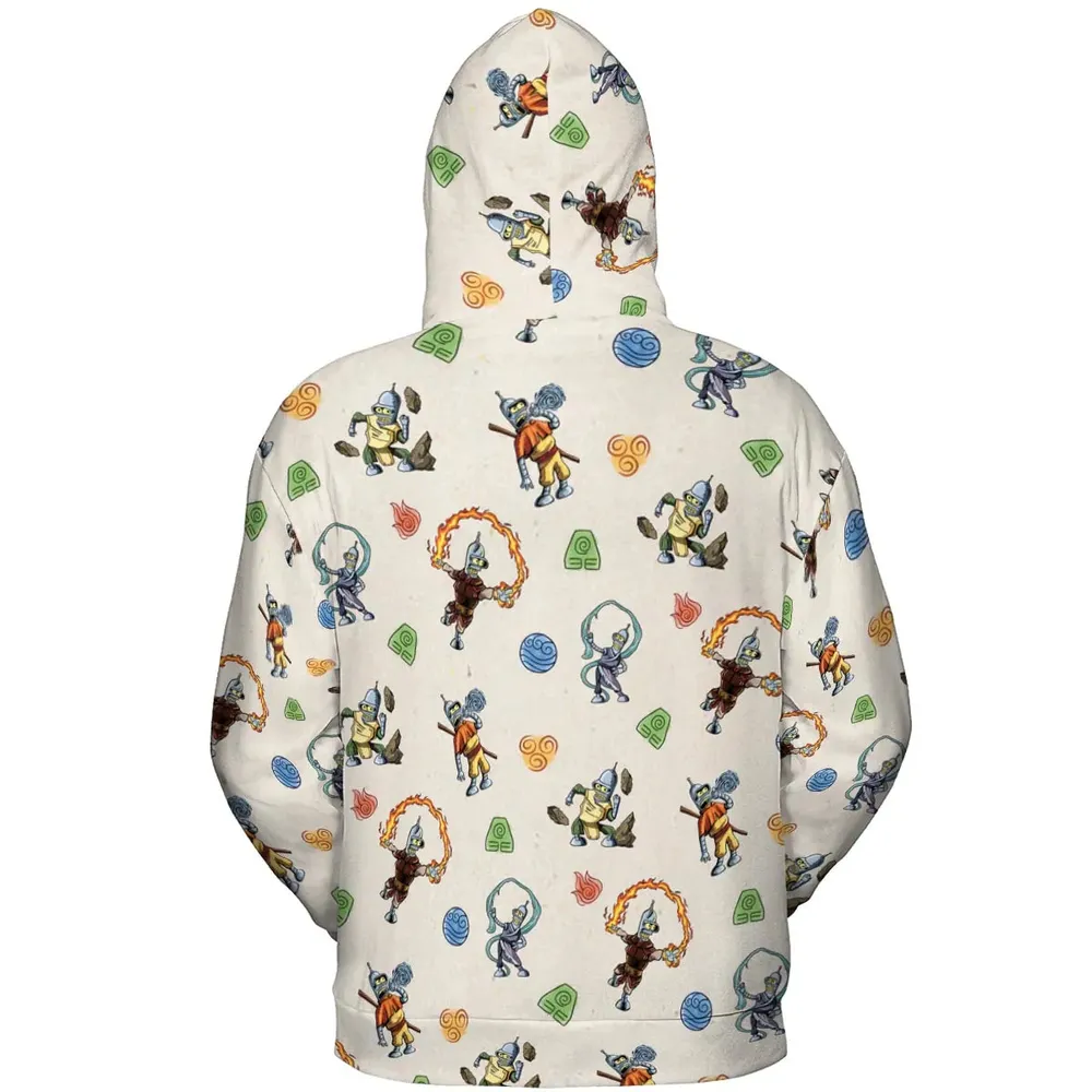 Water Earth Fire Air Bender Futurama All-over Print Hoodie - 4