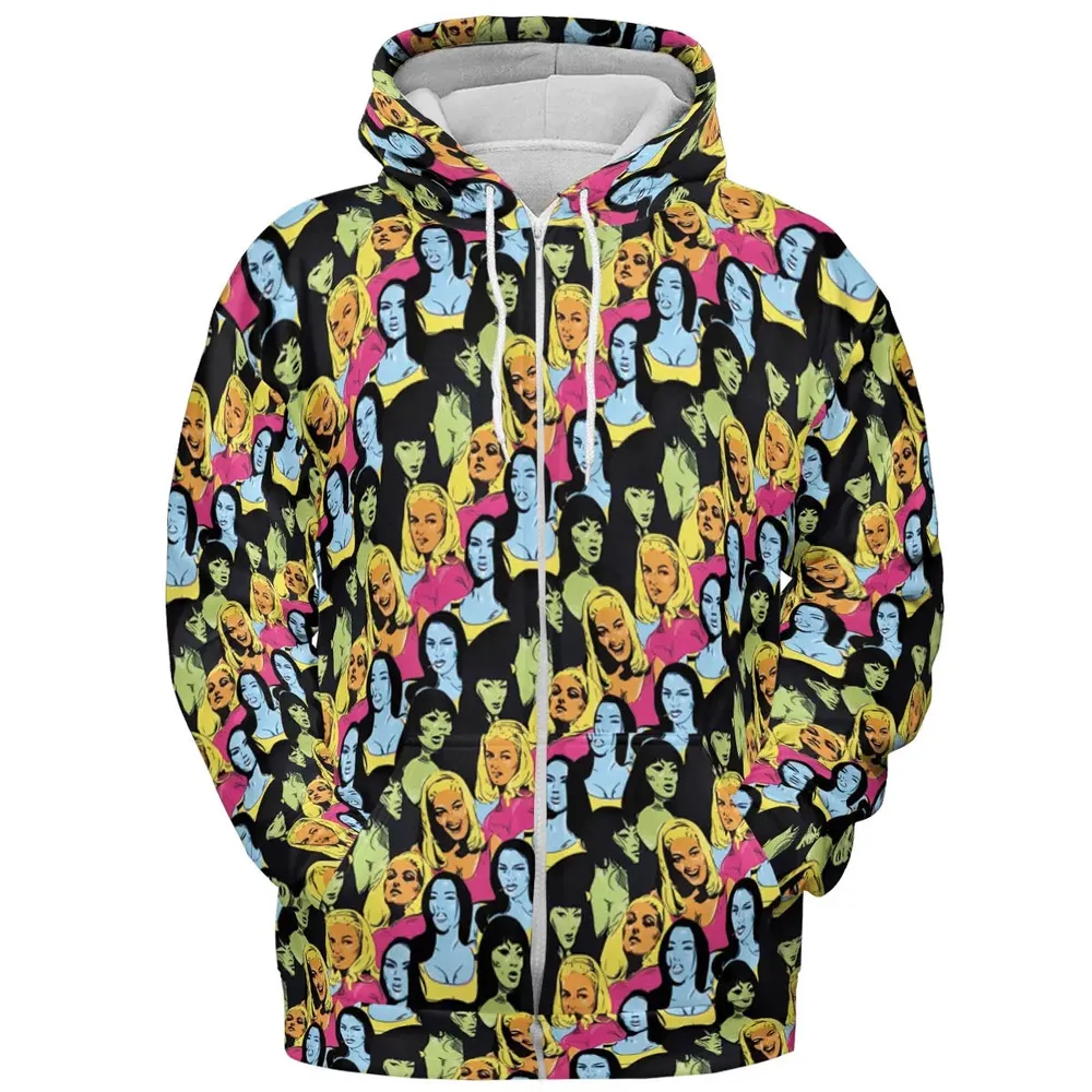 Retro Superwomen Belted Buckled and Booted All-over Print Hoodie - 3