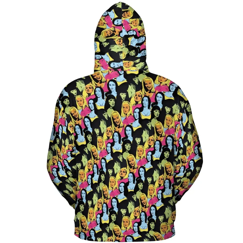 Retro Superwomen Belted Buckled and Booted All-over Print Hoodie - 4