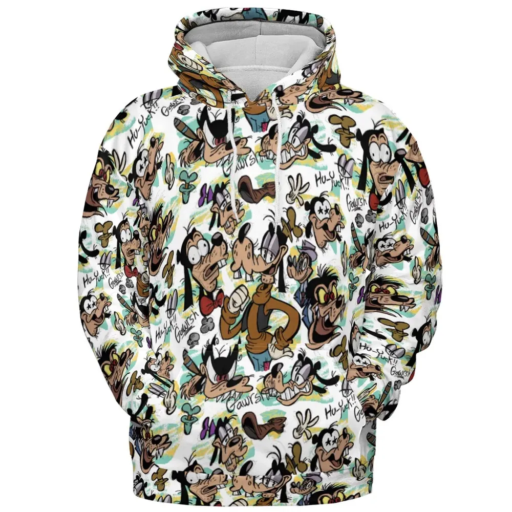 Many Faces Of Goofy All-over Print Hoodie - 2