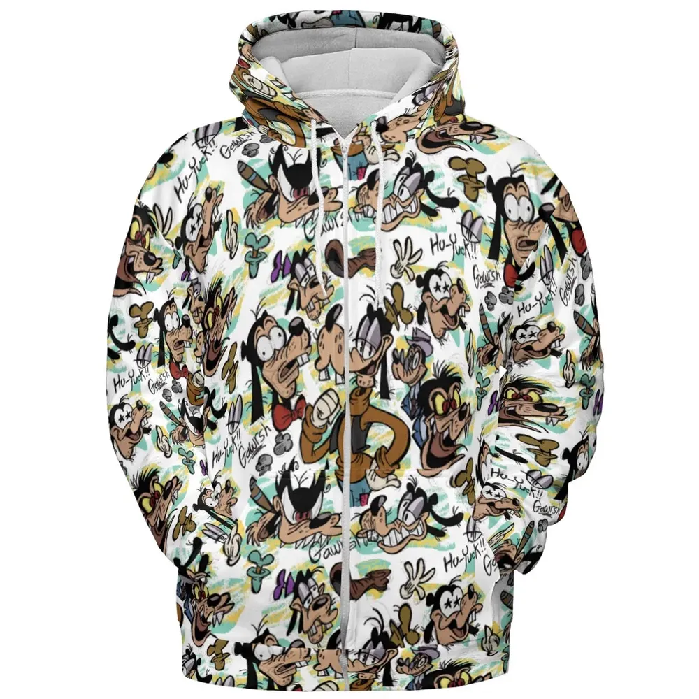 Many Faces Of Goofy All-over Print Hoodie - 3