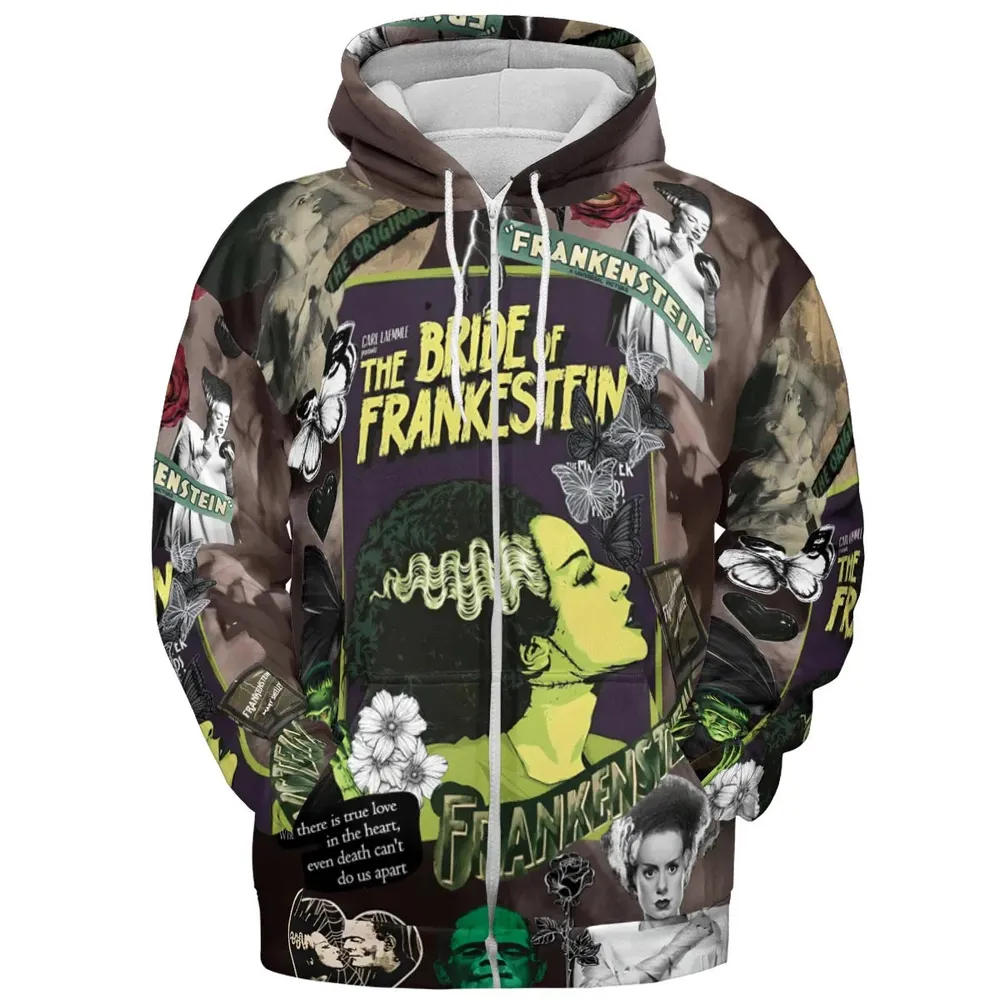 Vintage Bride Of Frankenstein All-over Print Hoodie - 3