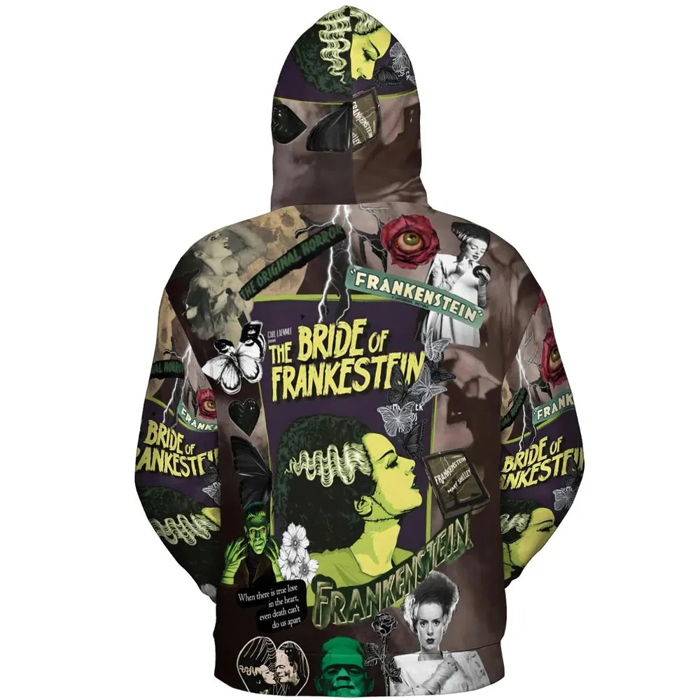Vintage Bride Of Frankenstein All-over Print Hoodie - 4