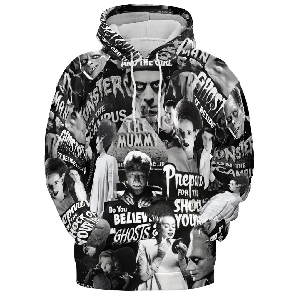 Universal Monsters Pattern All-over Print Hoodie - 2
