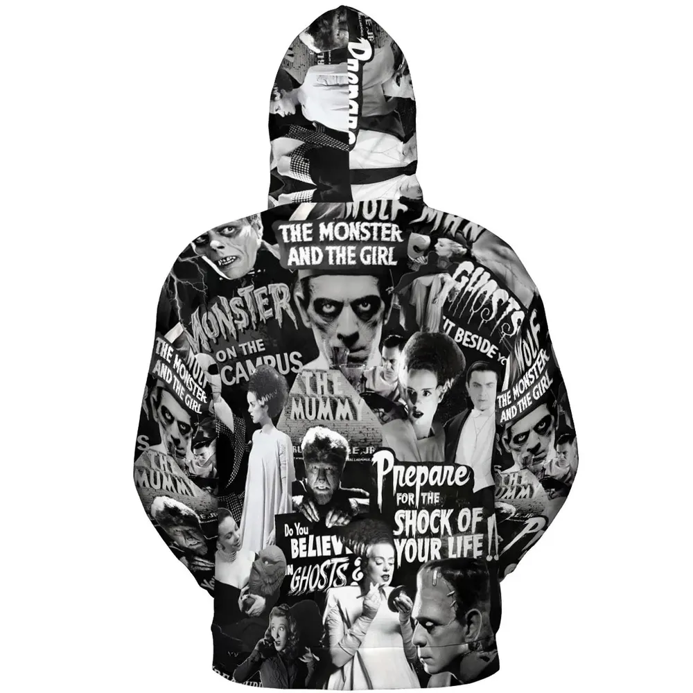 Universal Monsters Pattern All-over Print Hoodie - 4