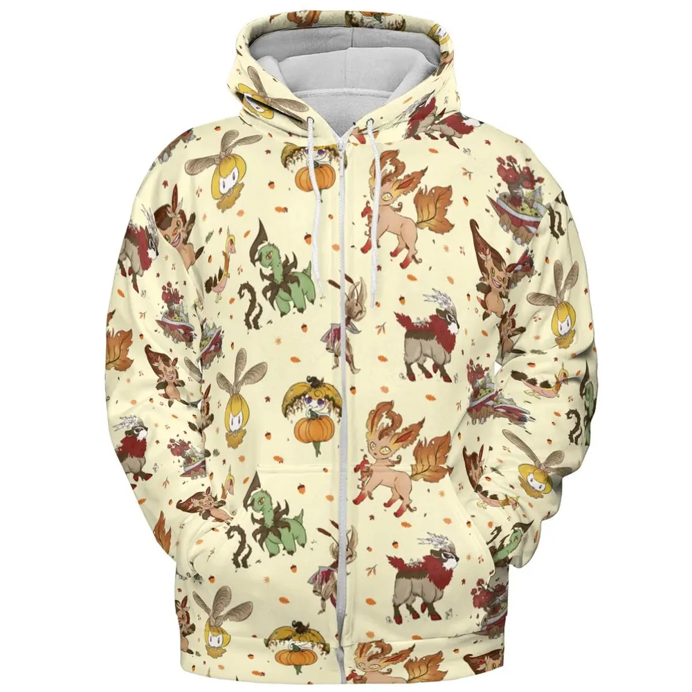 Autumn Vibes Pokemon Pattern All-over Print Hoodie - 3