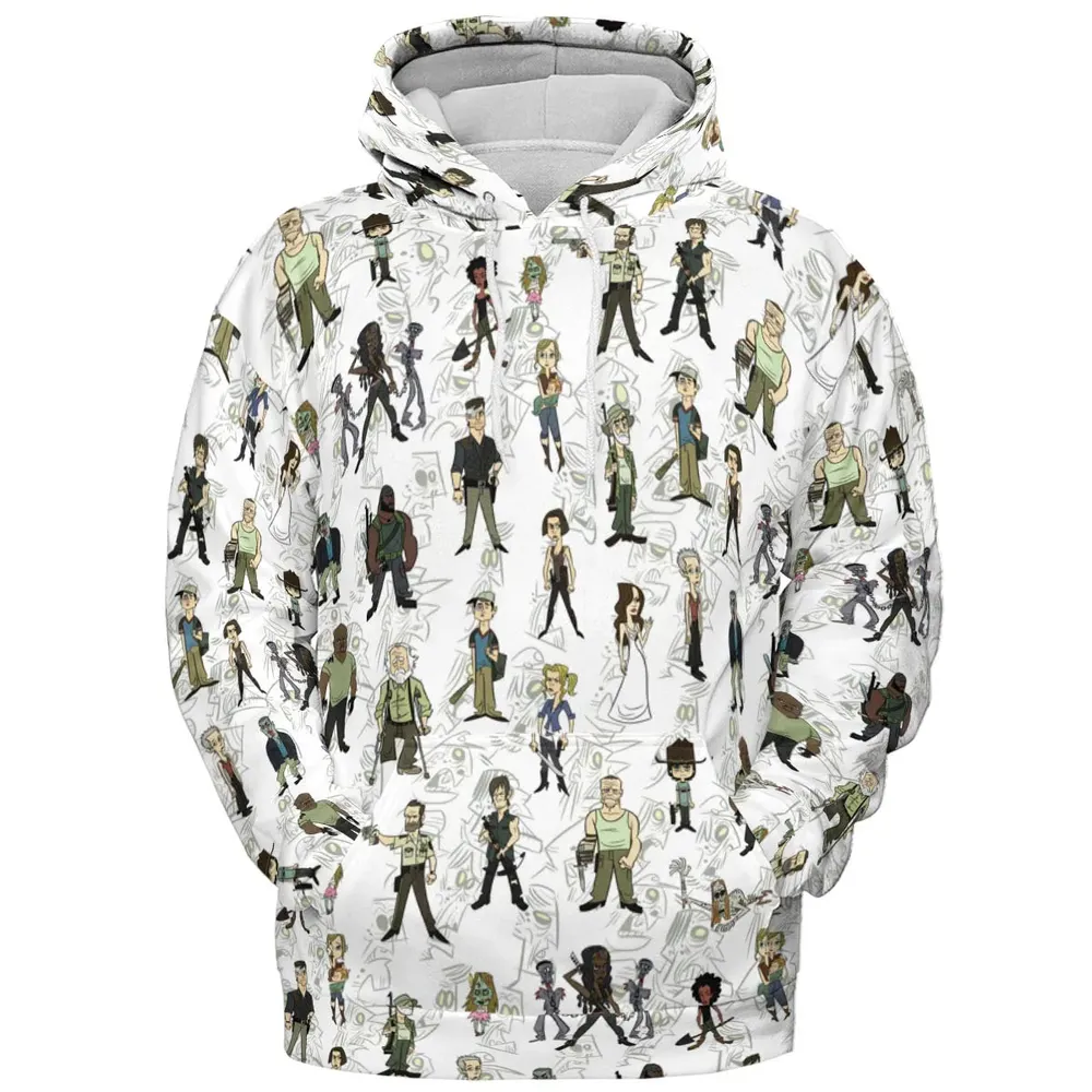 The Walking Dead Characters as Cartoons All-over Print Hoodie - 2