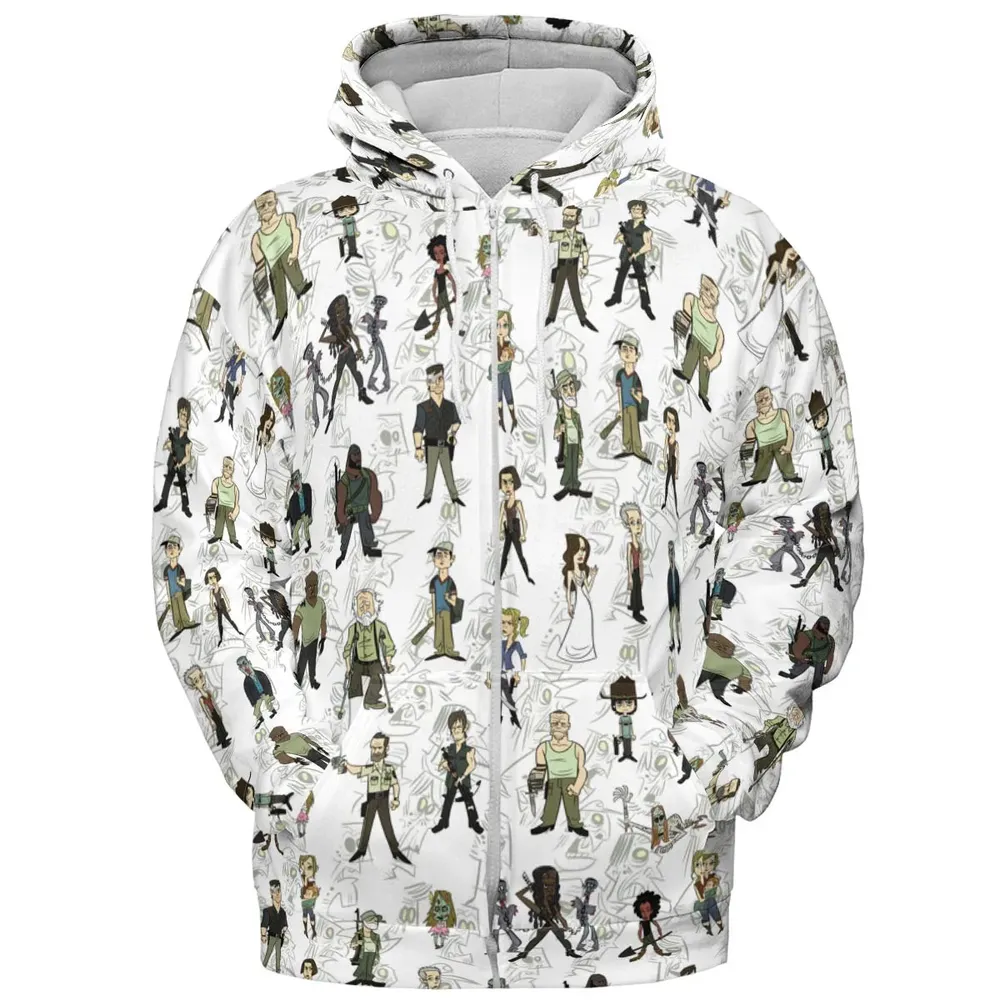 The Walking Dead Characters as Cartoons All-over Print Hoodie - 3