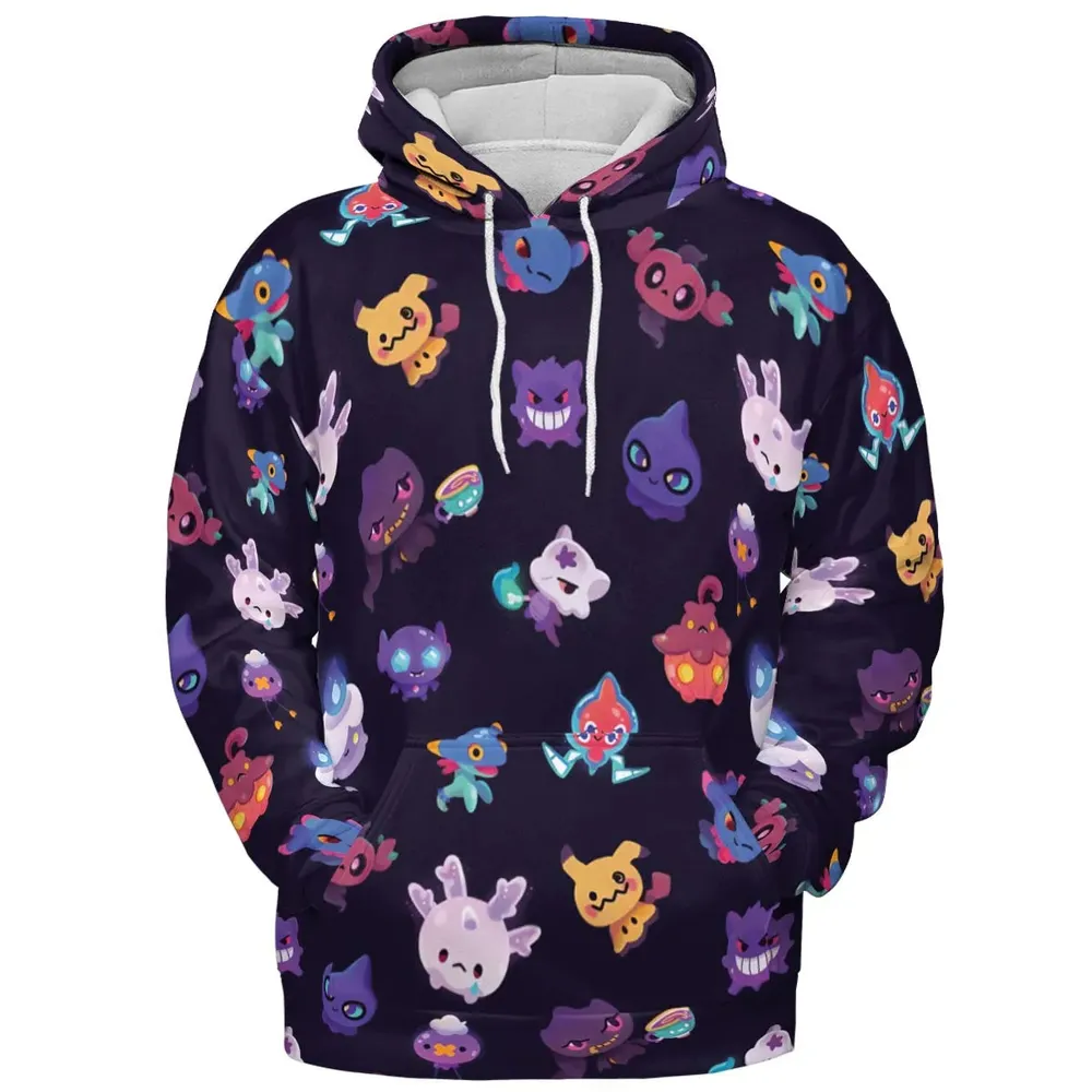 Cute Ghost Type All-over Print Hoodie - 2
