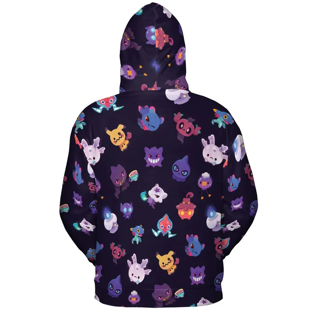 Cute Ghost Type All-over Print Hoodie - 4