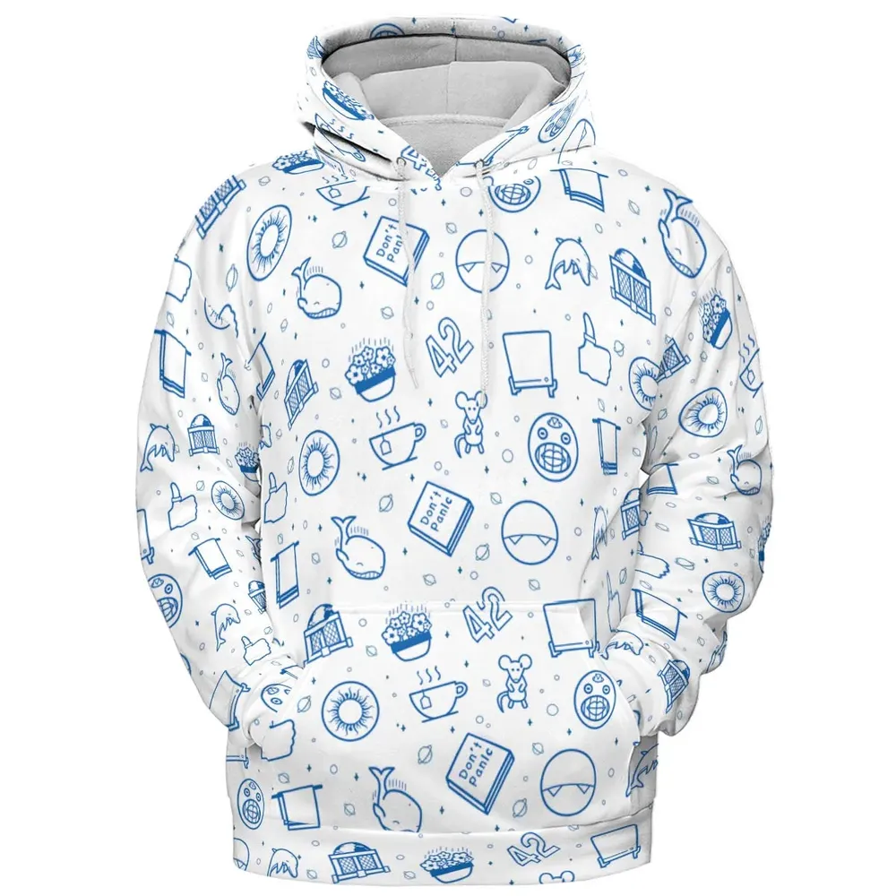 Don't Panic Life 42 The Hitchhiker's Guide to the Galaxy All-over Print Hoodie - 2