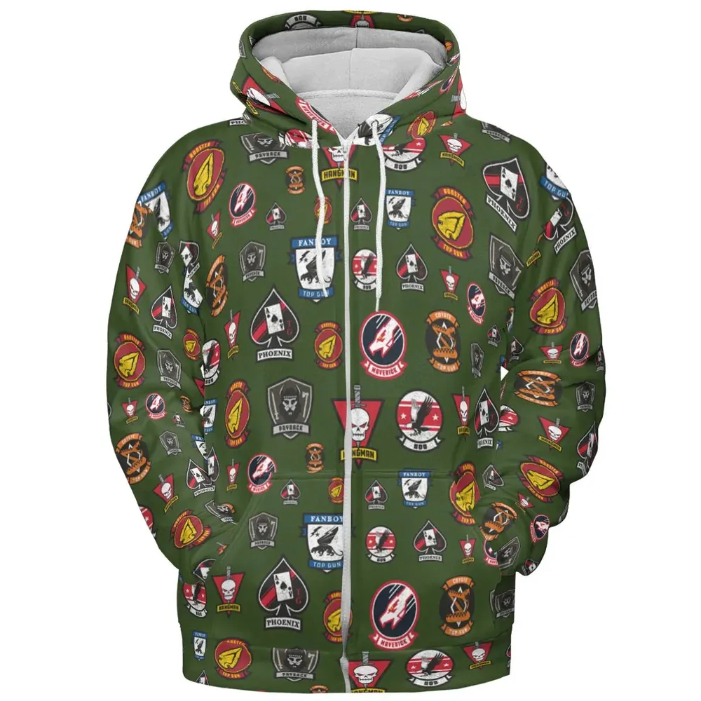 Top Gun Badge All-over Print Hoodie - 3