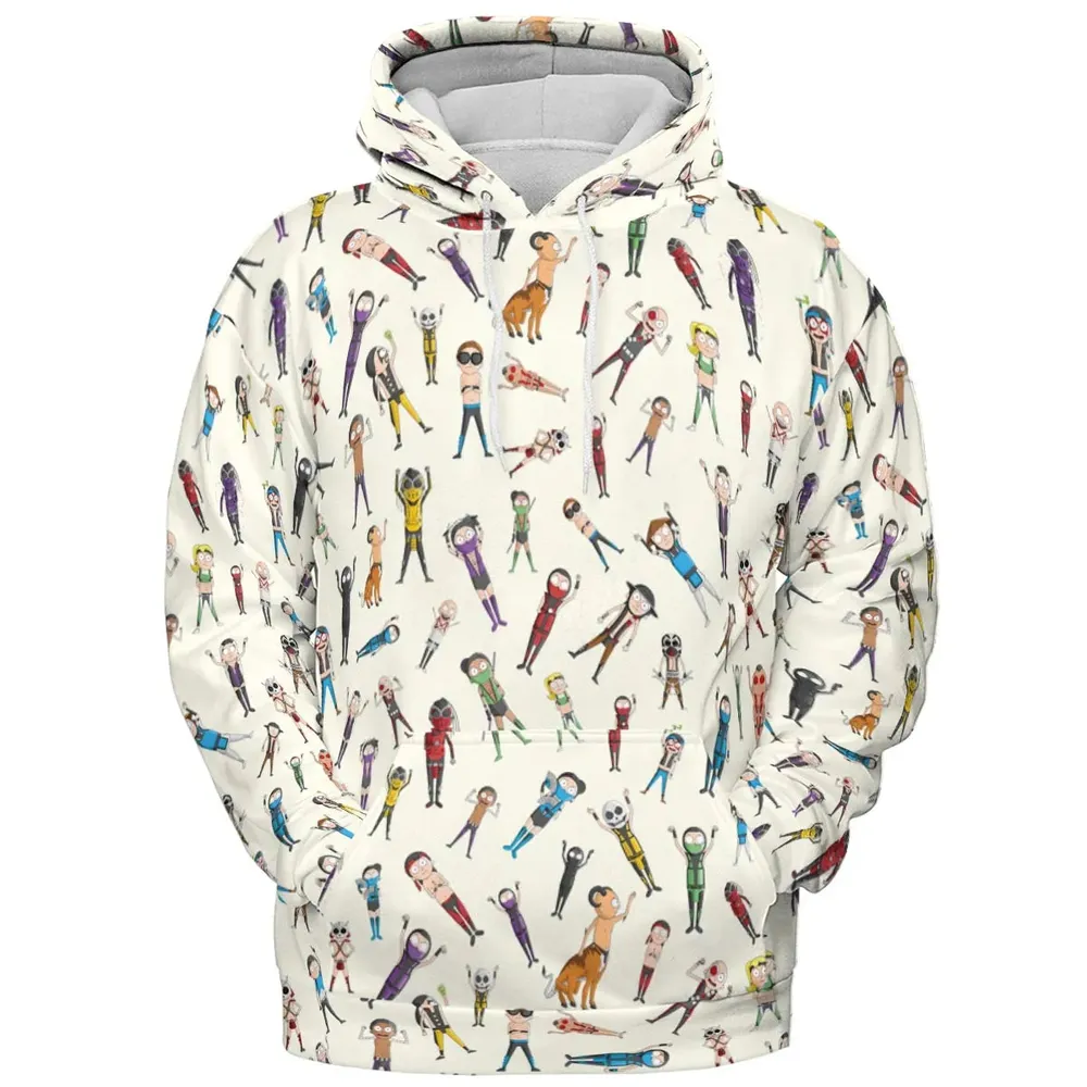 Morty Kombat Morty and Mortal Kombat Mashup All-over Print Hoodie - 2