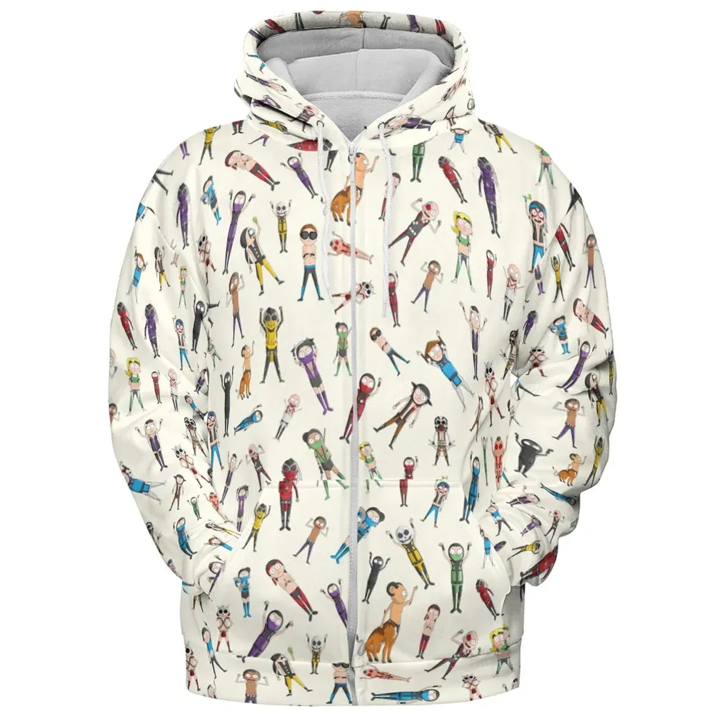 Morty Kombat Morty and Mortal Kombat Mashup All-over Print Hoodie - 3