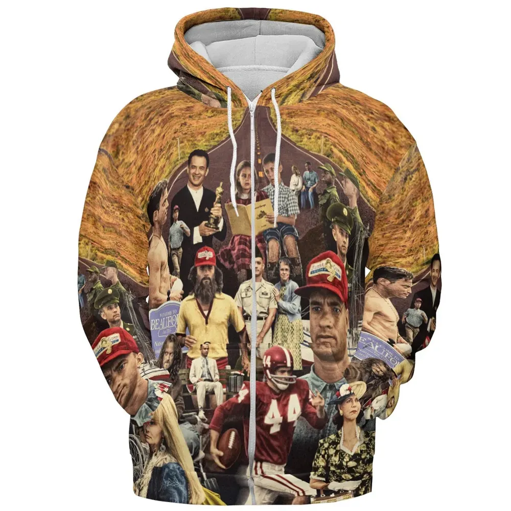 Forrest Gump's Journey Collage All-over Print Hoodie - 3
