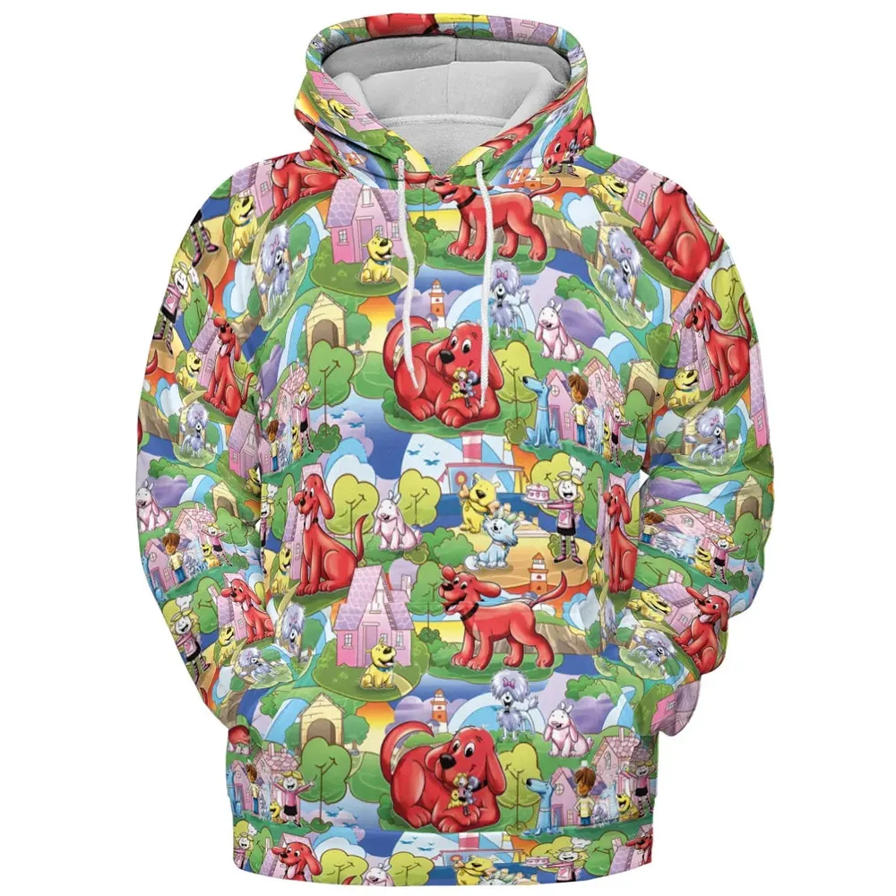 Clifford The Big Red Dog Seamless All-over Print Hoodie - 2