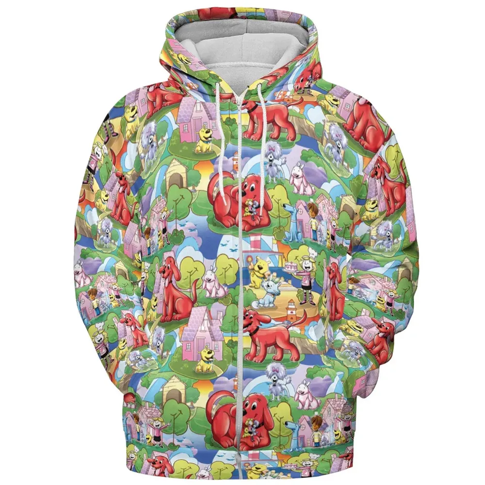 Clifford The Big Red Dog Seamless All-over Print Hoodie - 3
