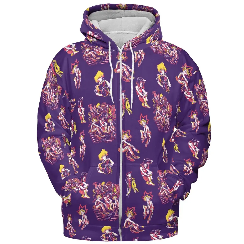 Yu Gi Oh Characters Patterns All-over Print Hoodie - 3
