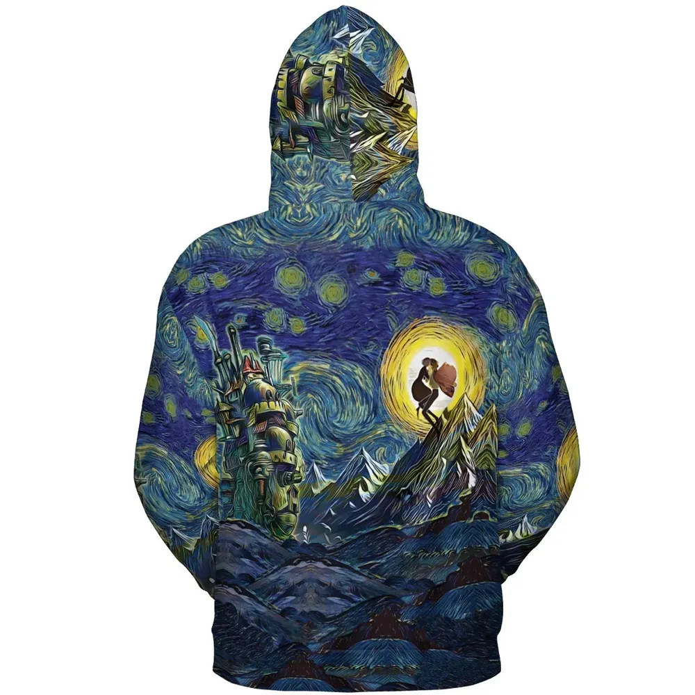 Howl’s Moving Castle Starry Night All-over Print Hoodie - 4
