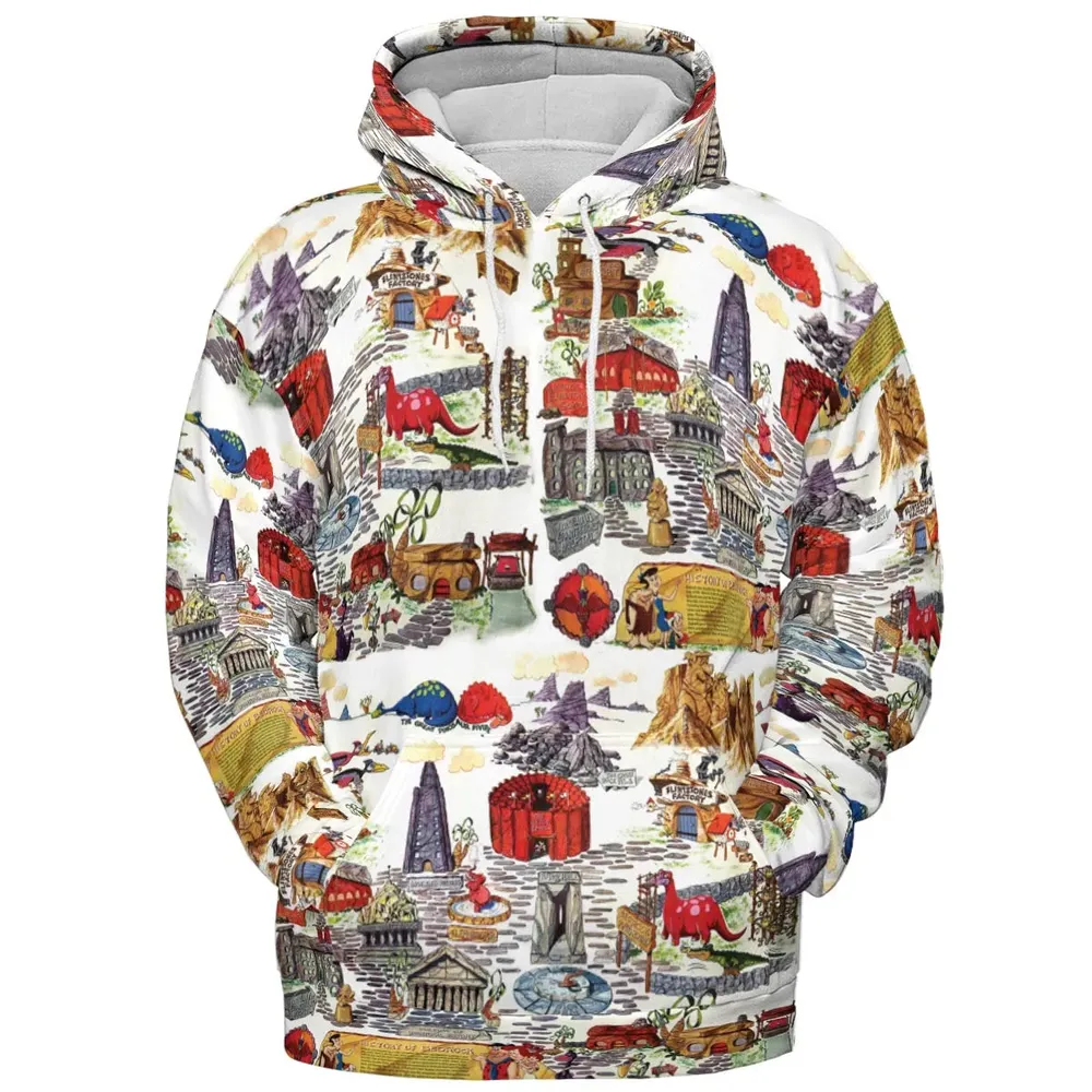 History Of Bedrock Flintstones All-over Print Hoodie - 2