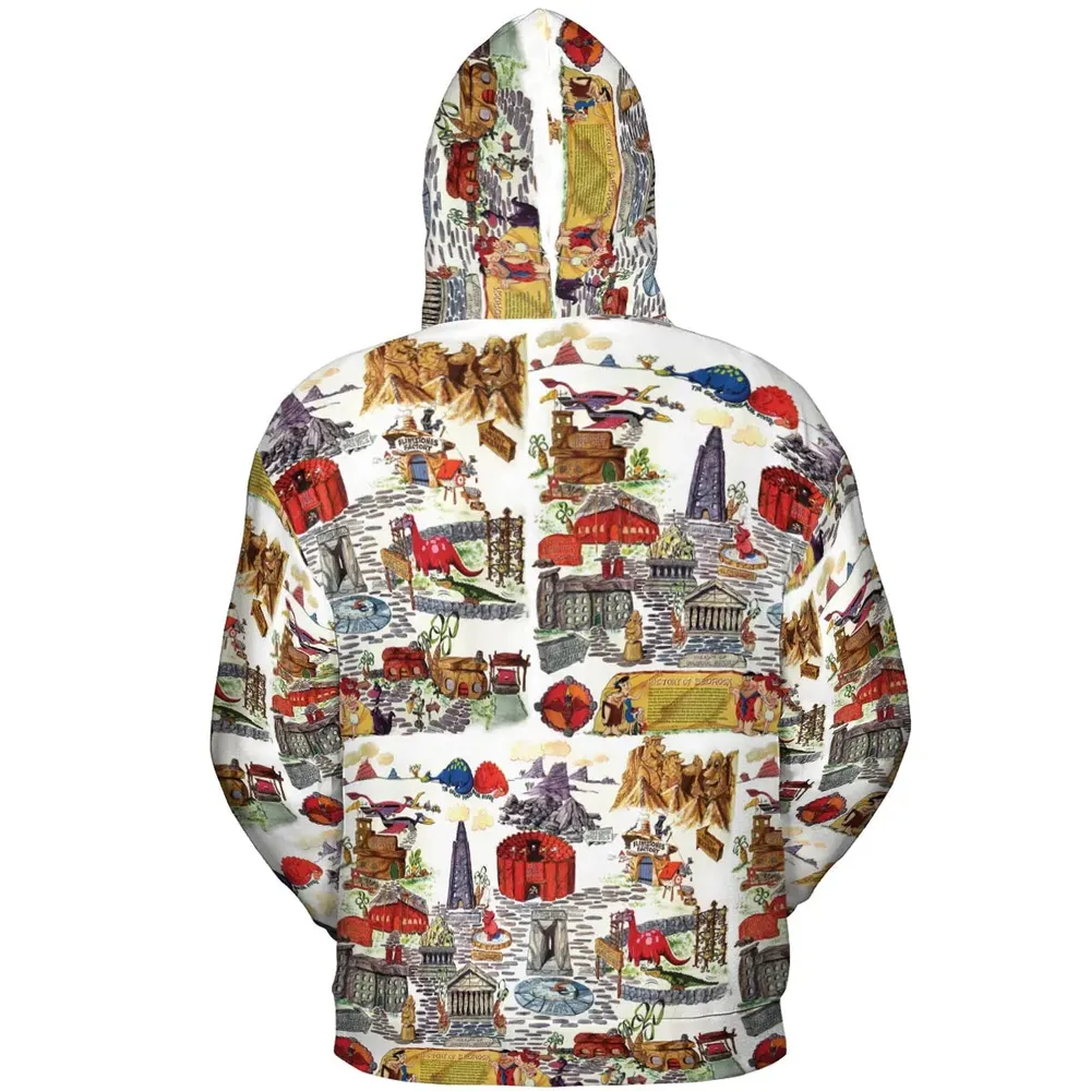 History Of Bedrock Flintstones All-over Print Hoodie - 4