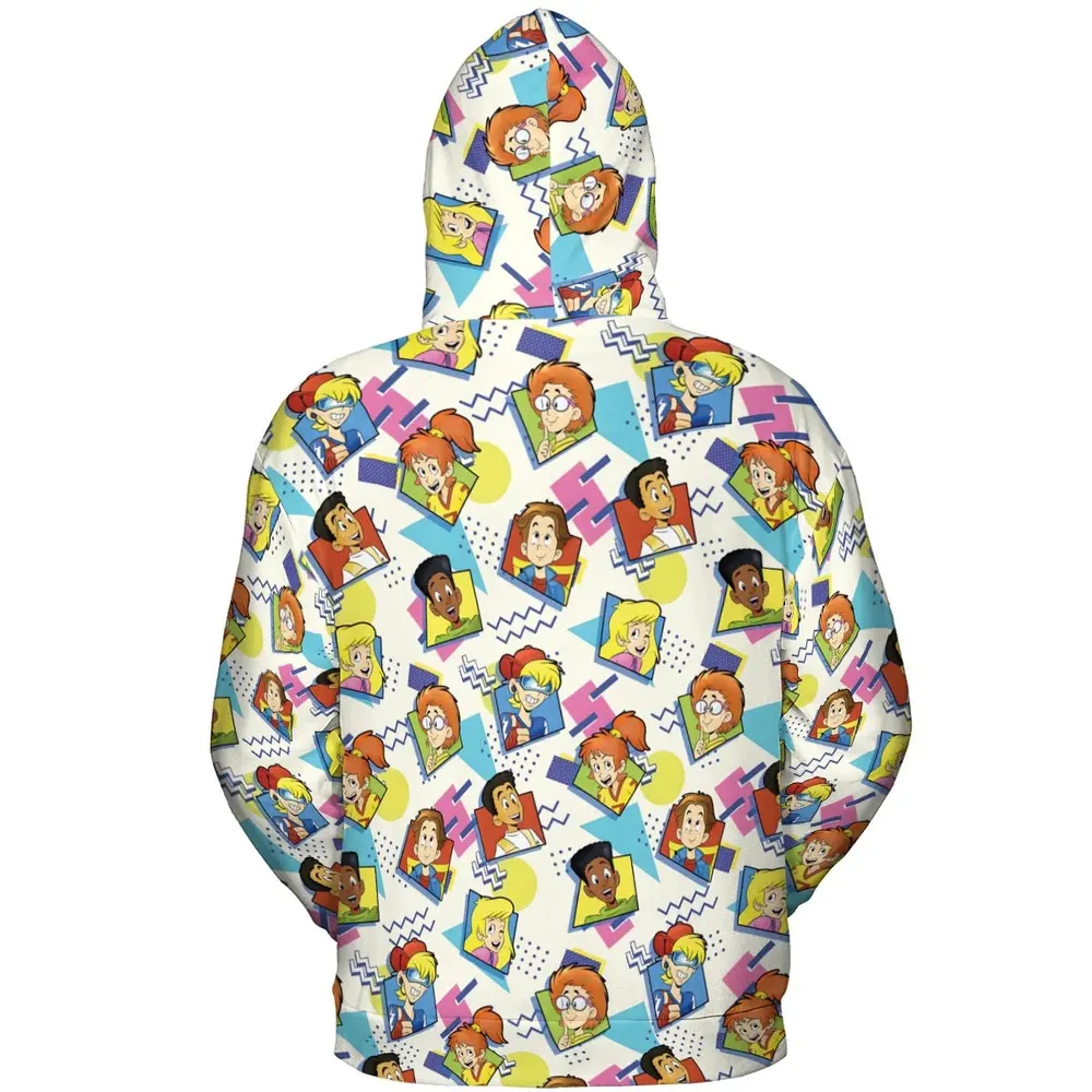 90s Pattern and Kids Club All-over Print Hoodie - 4