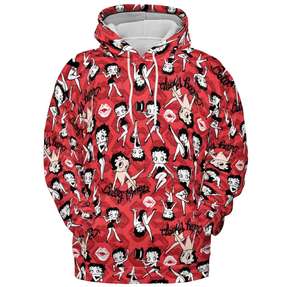 Betty Boop Singer Cartoon Sexy All-over Print Hoodie - 2