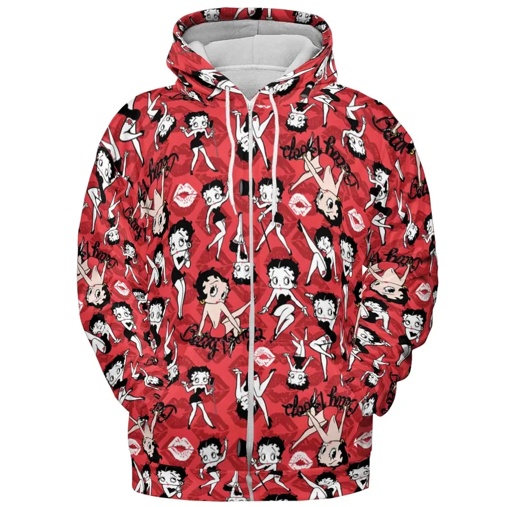 Betty Boop Singer Cartoon Sexy All-over Print Hoodie - 3