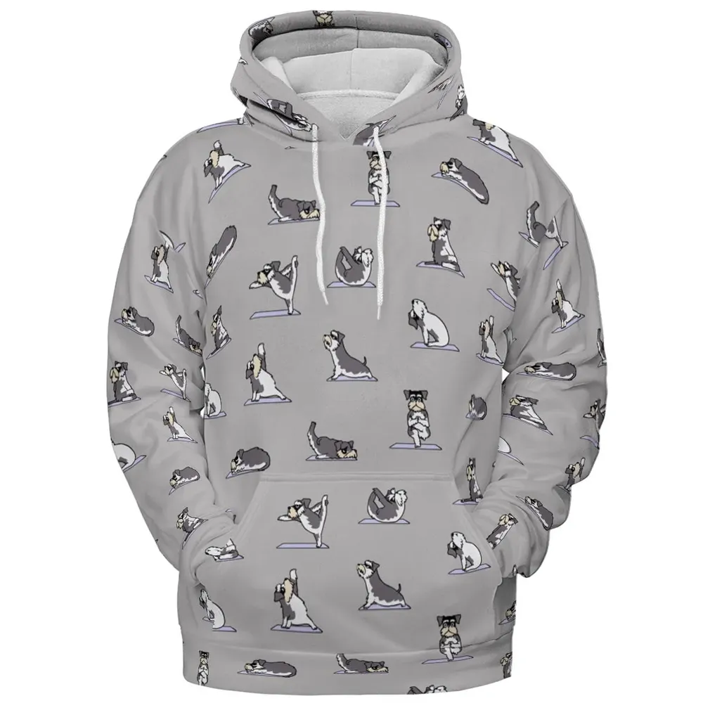 Miniature Schnauzer Yoga Pattern All-over Print Hoodie - 2